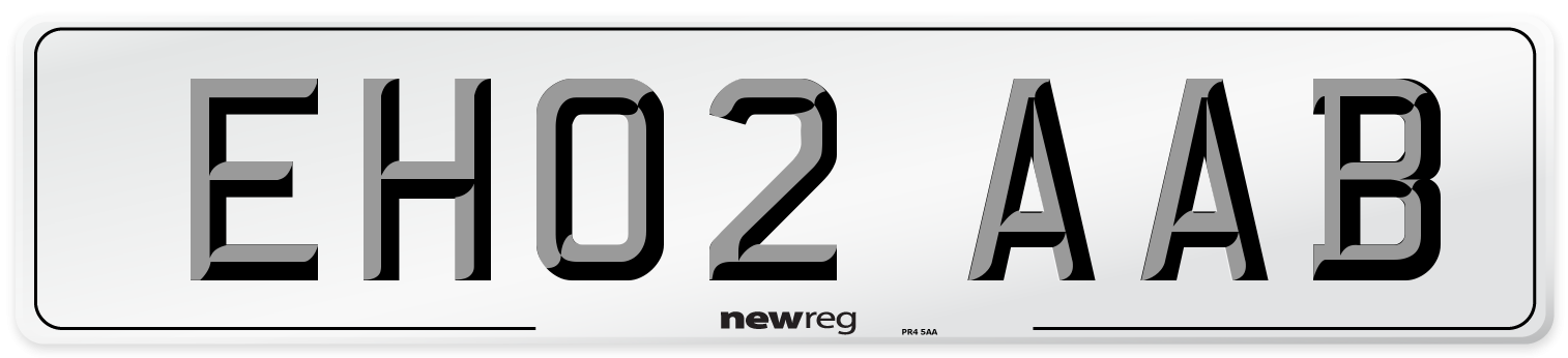 EH02 AAB Number Plate from New Reg